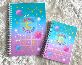 Reusable Sticker Book 100 pages kawaii cute Sticker Collect book kawaii celestial stars Moon Stickerbook Stickercollect Sticker album gift