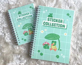 Reusable Kawaii Sticker Book – 100 Pages Cute Sticker Collector Album | Frog & Daisy Aesthetic | Sticker Collect Book Gift