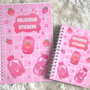 Reusable Sticker Book 100 pages kawaii cute Sticker Collect book kawaii girly drinks aesthetic Stickerbook Stickercollect Sticker album gift