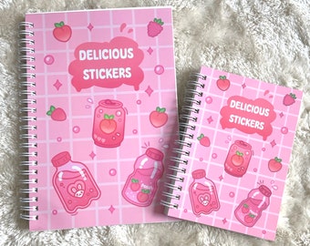 Reusable Sticker Book 100 pages kawaii cute Sticker Collect book kawaii girly drinks aesthetic Stickerbook Stickercollect Sticker album gift