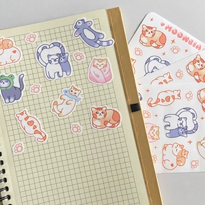 Sticker Sheet Cats Sticker Sheet Kitties Sticker Sheet Cute Sticker ...