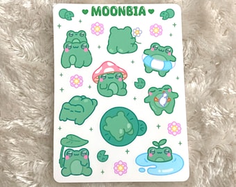 Sticker Sheet Frogs Sticker sheet Frog Sticker Sheet cute sticker sheet kawaii Sticker sheet bullet journal journaling planner scrapbook