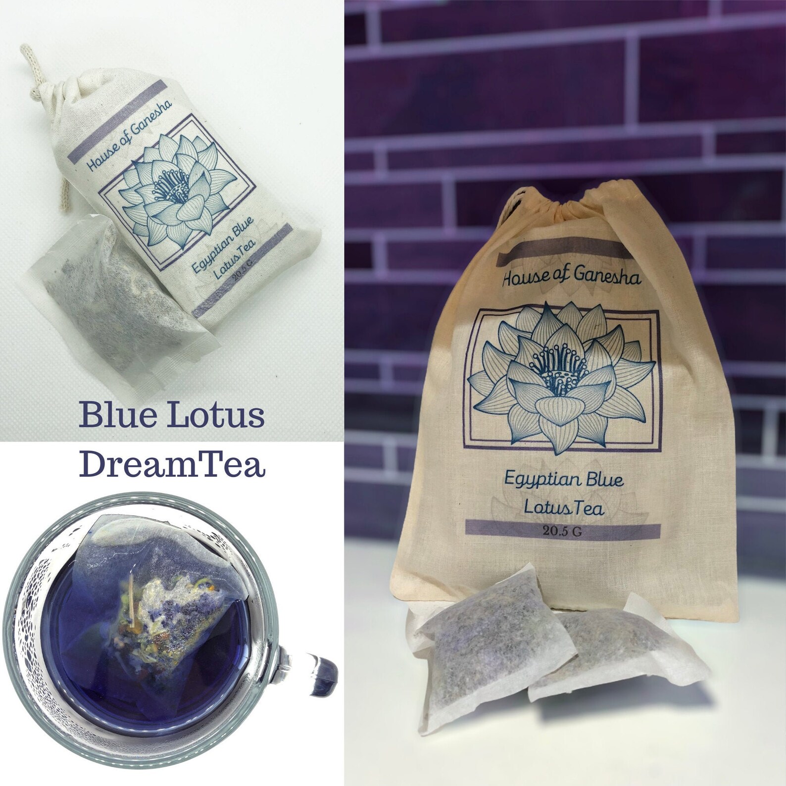 Egyptian Blue Lotus Dream Tea House of Ganesha Blue Tea 10 Etsy