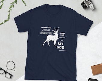 Als das Reh T-shirt Geschenk für ihn Geschenk für ihr T-shirt Jagd Christian T-shirt Bibel Vers T-shirt Kurzarm Unisex T-Shirt