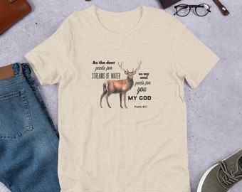Als das Hirsch T-shirt Geschenk für ihn für ihr T-shirt Bibel Vers Jagd Christian T-shirt Kurzarm Unisex T-Shirt