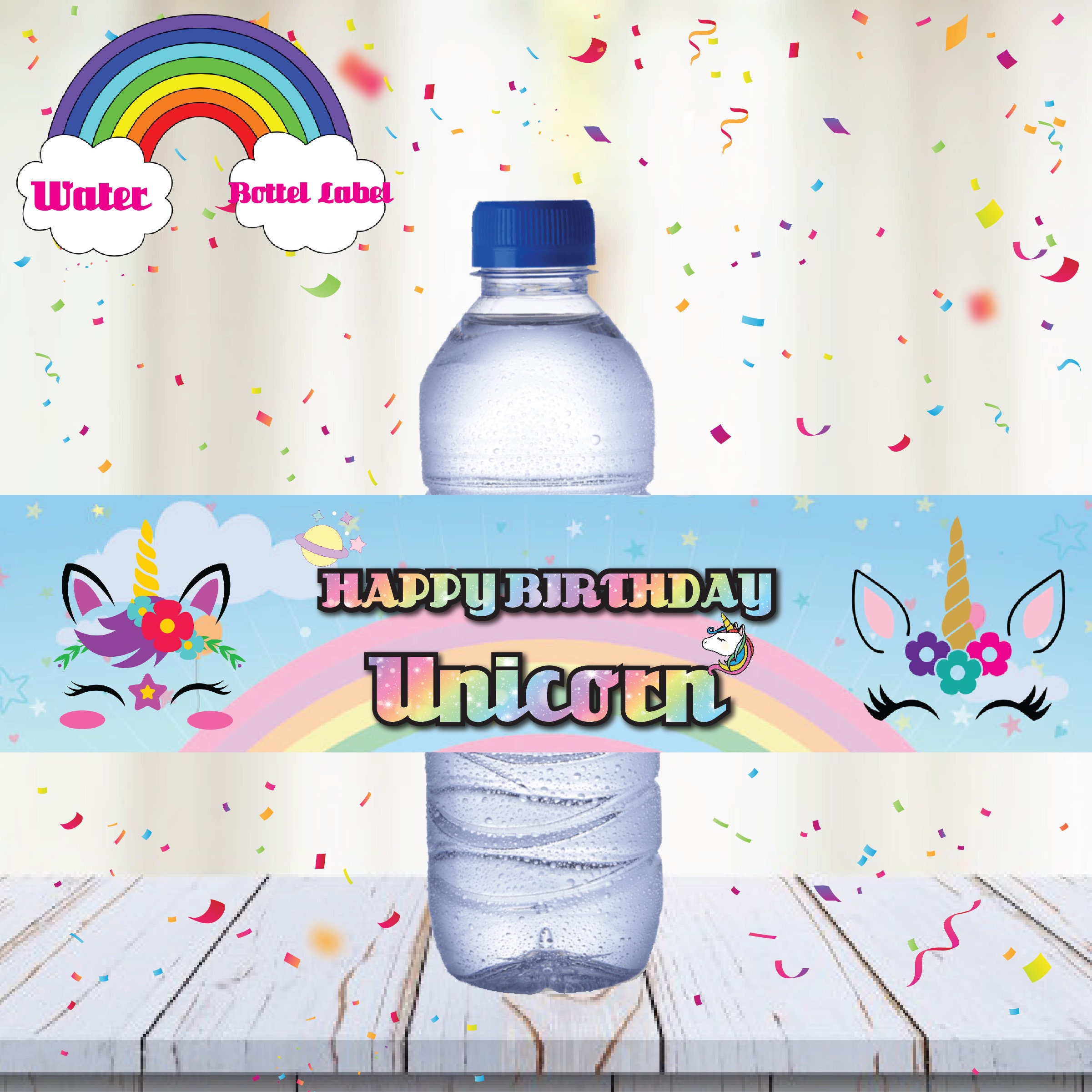 Unicorn Water Bottle Labels Water Bottle Stickers Birthday Etsy Singapore