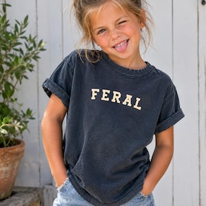 Feral Kids T Shirt | Funny Kids Graphic Tee | Cheeky Kids Clothing | Unisex Children’s T Shirt | Cool Casual Kids Top | Gift for Kids
