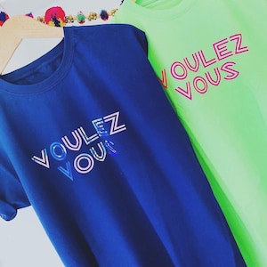 Voulez Vous Navy T-Shirt: Retro 80s Party Tee Abba Tribute, Party wear