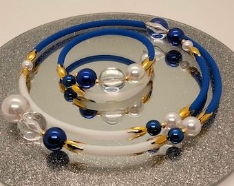 Set de joyería de perlas y cordón de silicona