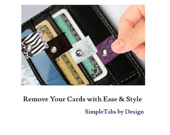 Purple Rain - Pestañas para tarjetas de crédito: Organizador de billetera fácil de usar