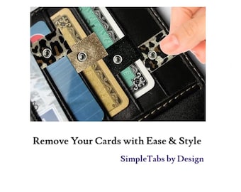 Leo - Handmade Easy-Pull Credit Card Tab: Wallet Organizer, Arthritis Helper