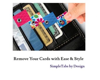 Spring Fling - Tiradores de tarjetas de crédito hechos a mano: organizador de billeteras, ayuda para la artritis