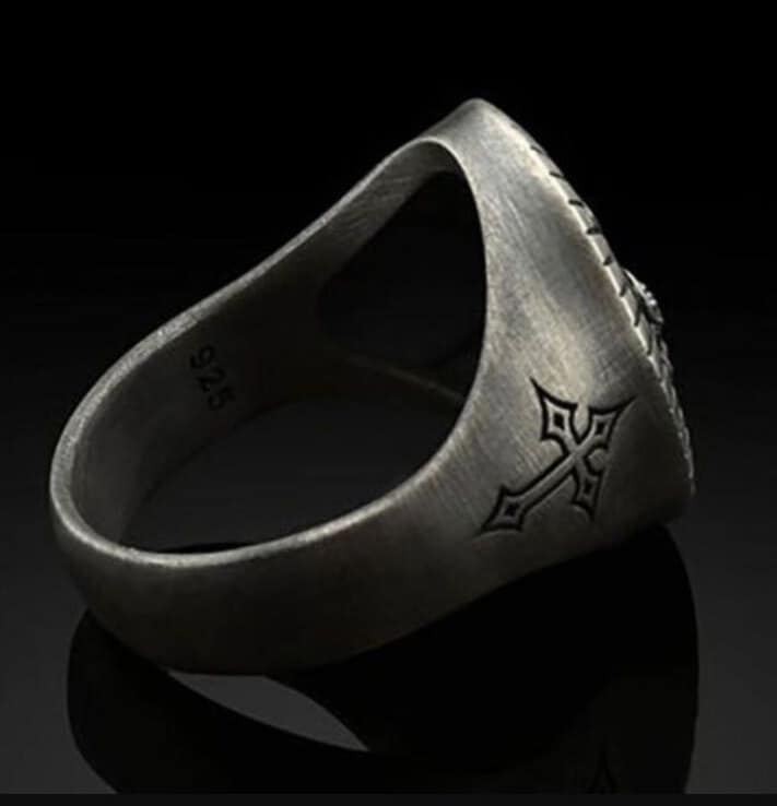 Oval Christian Ring 925 Silver Plated Ring Oval Etsy