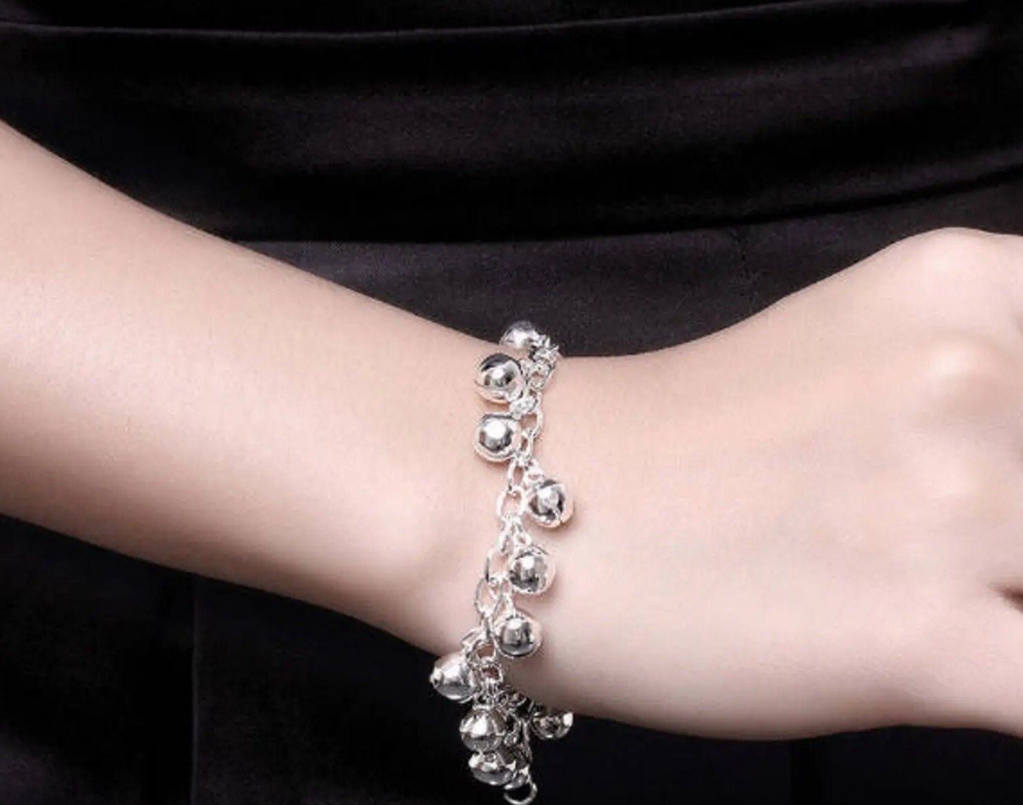 925 Sterling Silver Bell Bracelet Belly Dancing Jewelry Etsy