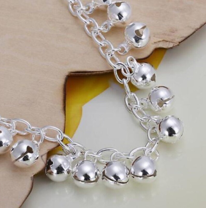 925 Sterling Silver Bell Bracelet Belly Dancing Jewelry Etsy