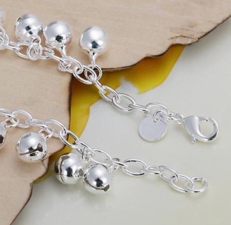 925 Sterling Silver Bell Bracelet Belly Dancing Jewelry Etsy