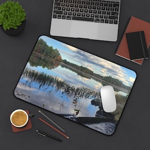 Serene Landscape Desk Mat - Nature Themed Office Decor, Workspace Organization, Gift for Nature Lovers, Home Office Decor, Desk Accessory