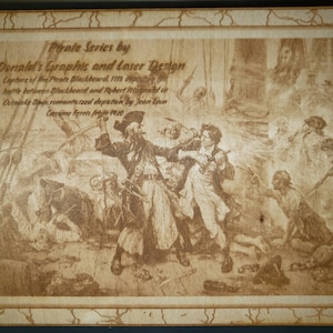 Pirate Series Capture of Blackbeard - Glowforge Laser Ready Files - Digital Download - Wood Engrave - SVG - PDF - PNG - Wall Art - Gifts