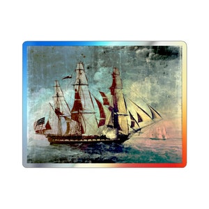 Holographic USS Constitution 1803 Art Decor Die-cut Stickers Gifts