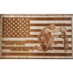 Kneeling Soldier Some Gave Their All - Glowforge Laser Ready Files - Digital Download - Wood Engrave - SVG - PDF - PNG - Wall Art - Gifts