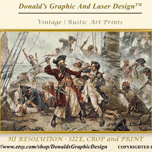 Pirate 2 Blackbeard | Wall Art | Wall Decor | Painting | Digital Print | Digital Download | Digital Art | PRINTABLE WALL ART