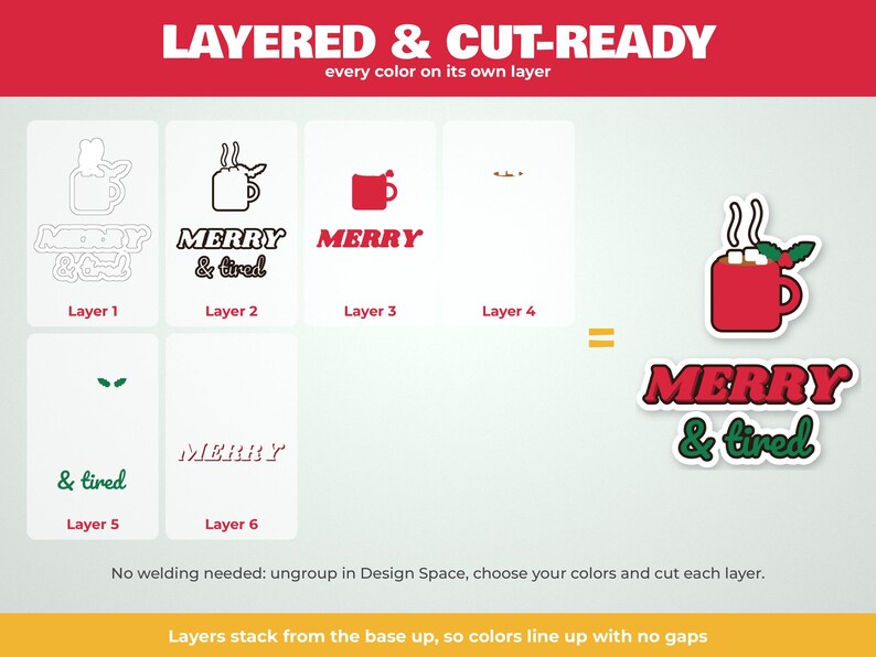 Funny Christmas SVG Bundle, Layered Designs for Cricut - Etsy