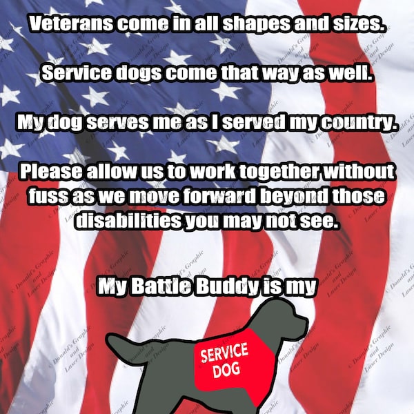 Veteran In Tow Service Dog Digital Download |  Digital Prints | Sublimation Designs | Cricut |  SVG | PNG | Silhouette | Gifts