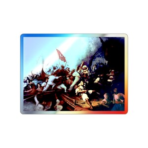 Holographic Decatur Boarding the Tripolitan Gunboat Die-cut Sticker Art Decor Die-cut Stickers Gifts