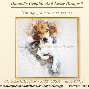 Vintage Dog 1 / Wall Art / Wall Decor / Pittura / Stampa digitale / Download digitale / Arte digitale / PRINTABLE WALL ART