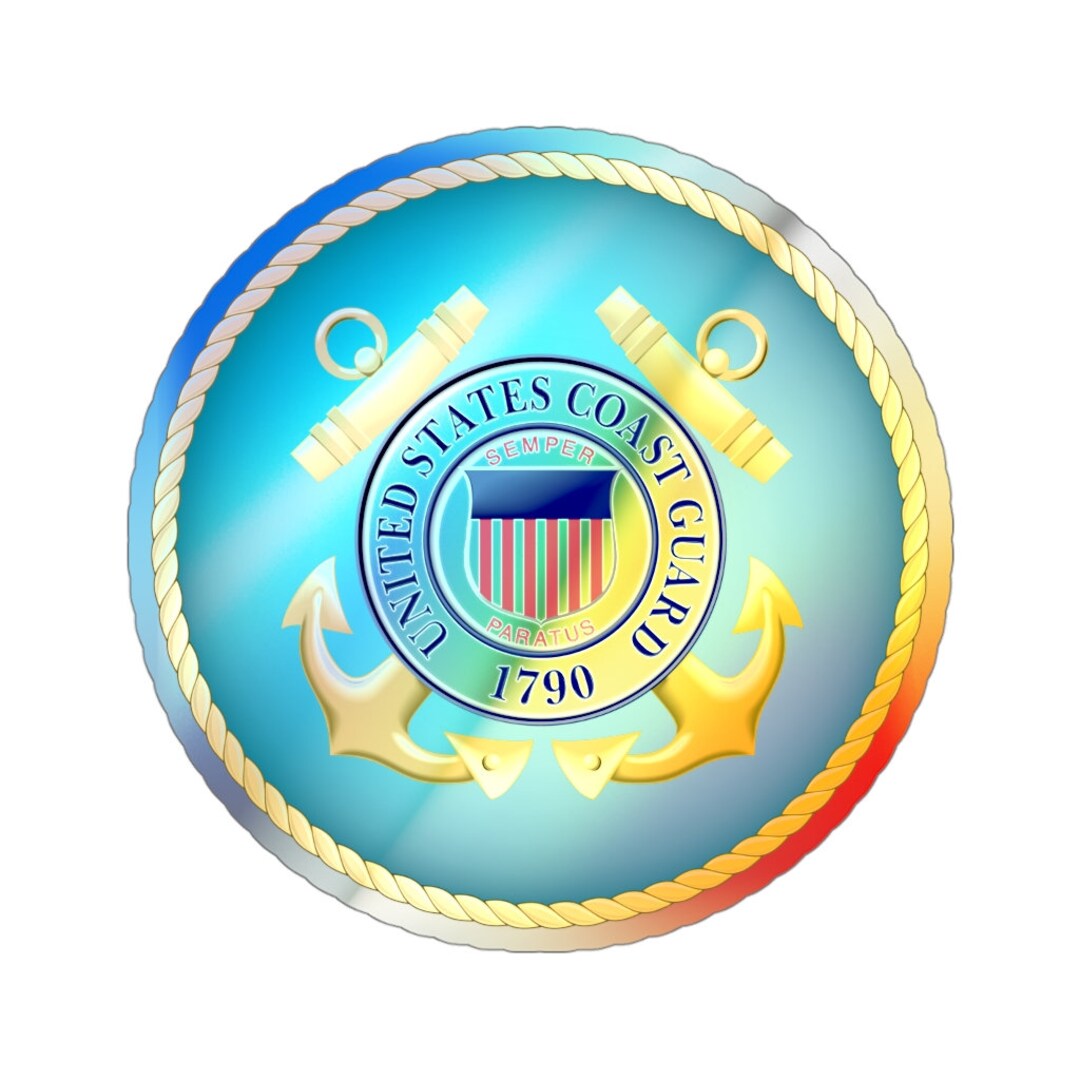 Holographic US Coast Guard Logo Die-cut Stickers Military Sticker Coast ...