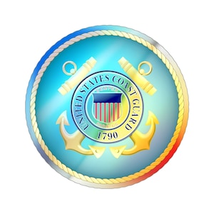 Holographic US Coast Guard Logo Die-cut Stickers Military Sticker Coast Guard Mom Decal Art Decor Gifts
