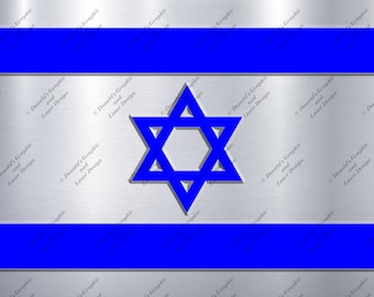 Israeli Metallic Flag | Flag of Israel Digital Download |  Digital Prints | Sublimation Designs | Cricut |  SVG | PNG | Silhouette | Gifts