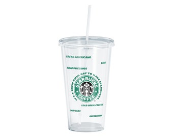 16oz Cold Cups From Starbucks 1 Cup, Lid and Straw - Etsy