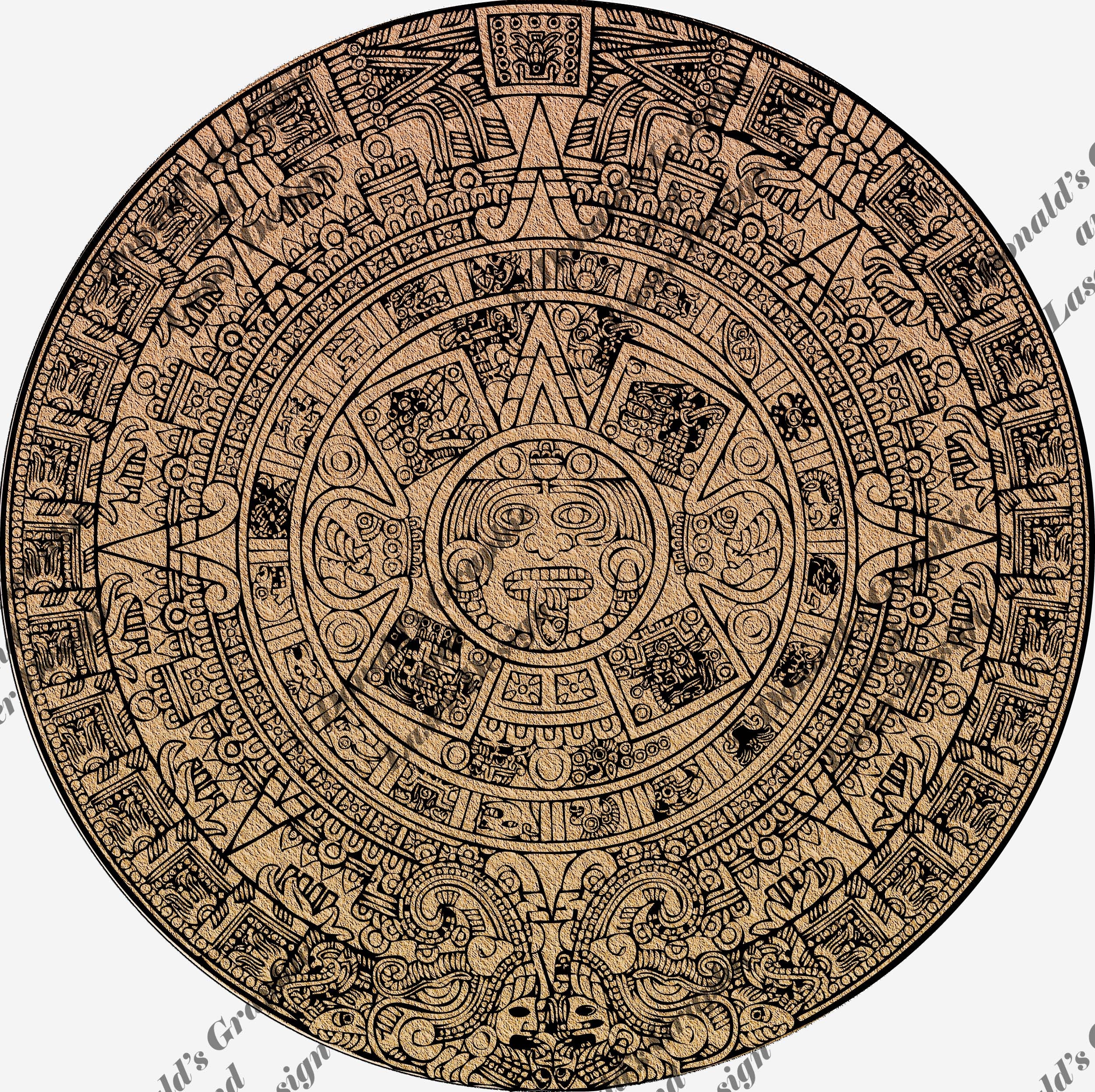 Aztec Calendar Sandstone Sticker Decal Label Tag | Gifts - Etsy