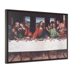 The Last Supper - Framed Canvas Wrap, Leonardo da Vinci Pupils 1515-1520 - Christian Vintage Wall Art, Wall Decor, Vintage, Art Print, Gifts