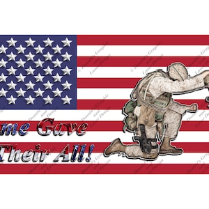 Kneeling Soldier Some Gave Their All Colored Digital Download |  SVG, PNG, Sublimation Design, Cricut | Gifts, Wall Art Decor, Memorial Day