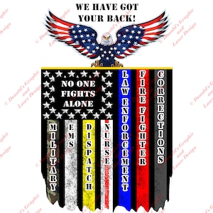 First Responder Vertical Flag With Eagle Digital Download |  Digital Prints, Sublimation Designs, Cricut, EMS, Fire, Police, Nurse | Gifts