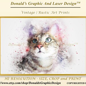 Vintage Cat 7 | Wall Art | Wall Decor | Painting | Digital Print | Digital Download | Digital Art | PRINTABLE WALL ART