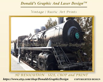 Vintage Steam Train Art Print | Rustic Wall Decor (Digital Download)