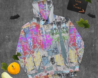 GRAFFITI ART PRINT/ Unisex Hoodie/Handmade-Art Printing pieces from our shops