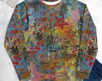 GRAFFITI ART PRINT/ Unisex Sweatshirt/Handmade-Art Printing pieces from our shops.