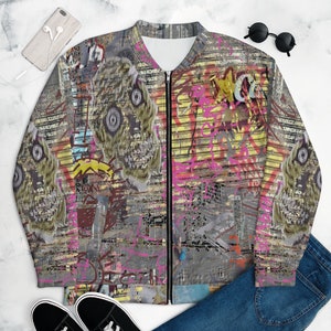 GRAFFITI ART PRINT/ Unisex Bomber Jacket/Handmade-Art Printing pieces from our shops. Active Photos