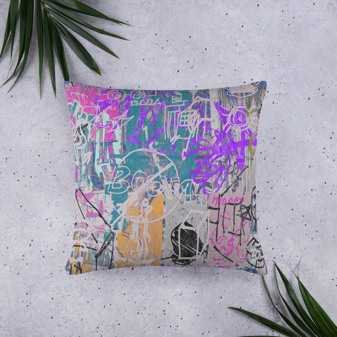 GRAFFITI ART PRINT/ Art Pillows/handmadeart Printing Pieces From Our Shops. Etsy