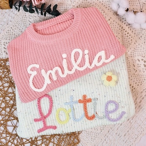 Custom Embroidered Baby Name Sweater,Baby Name Pullover,Embroidered Sweater,Personalised Baby Jumper,Baby Gifts,Custom Cardigan,Knit Gift