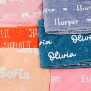Custom Name Blanket, Multi Color Baby Blanket, Toddler Blanket, Baby Shower Gift, Personalized Name Nursery Blanket, Baby Gifts Kids Blanket