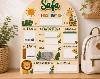 Custom First Day of School Sign,Preschool Back to School Board Kid Gift,Kindergarten 1st Day of School Photo Prop,Last Day School Name Sign
