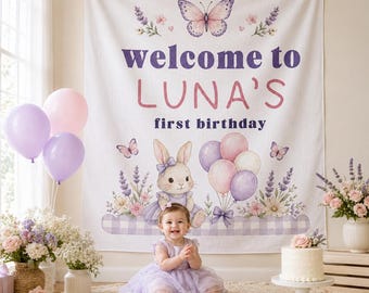 Custom Birthday Welcome Sign, Personalized Name Flag, Birthday Party Backdrop, Fabric Birtday Sign, Birthday Boho Decor, Cake Smash Backdrop