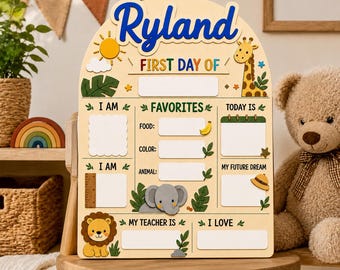 Personalized First Day of School Sign, Custom Back To School Board With Name, Reusable Photo Prop Back to School Sign, Last Day Of School
