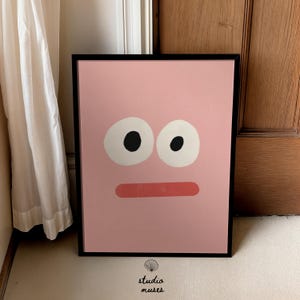 Smiley Pink Nursery Poster customizable - Perfect happy wall art for kids
