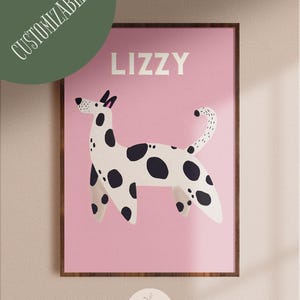 Adorable Dalmatian Dog Nursery Poster customizable - Perfect Wall Art for Baby's Room FREE CUSTOM NAME